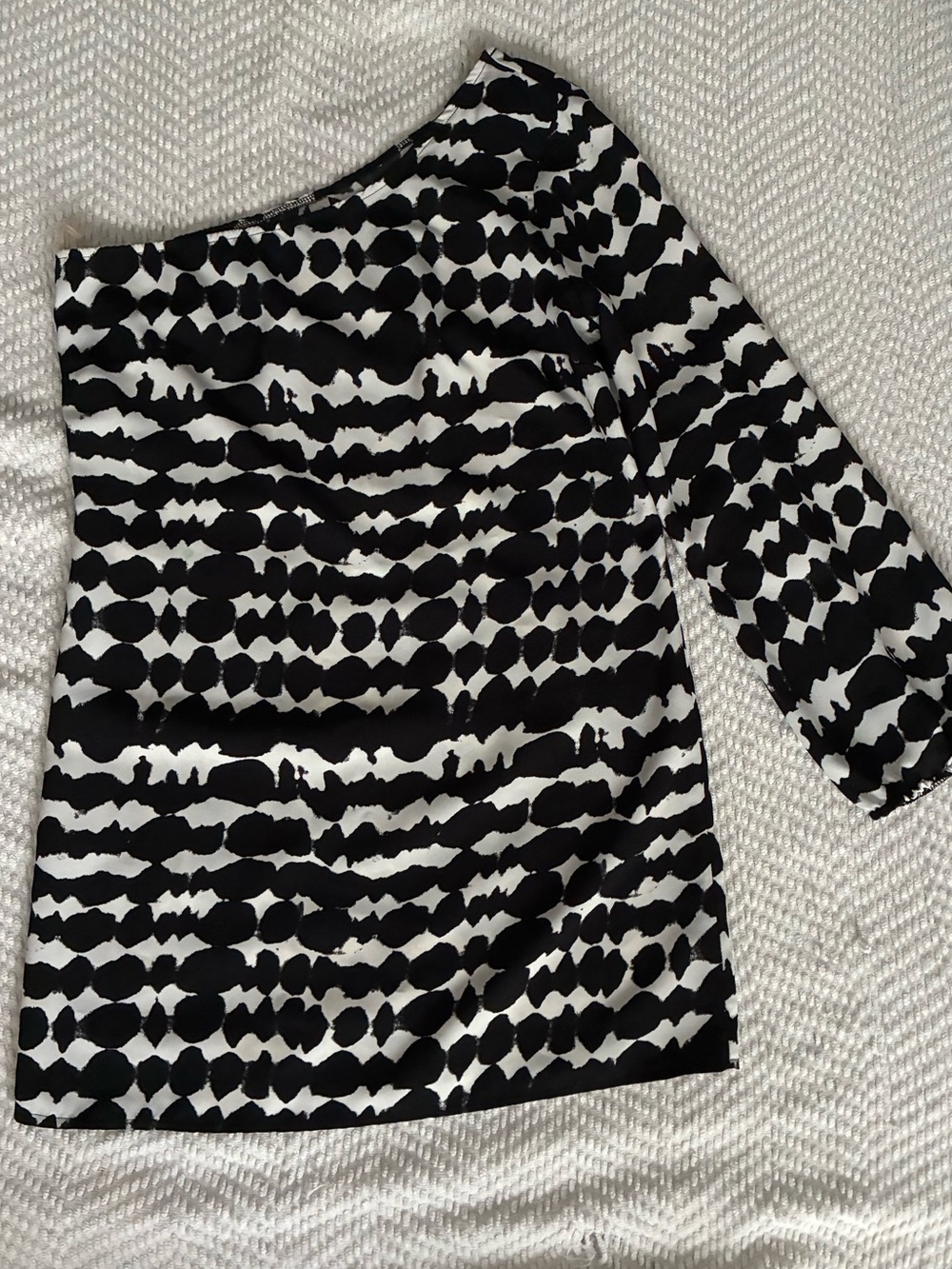 Vanity Black & White Mini Skirt with Graphic Dot Stripe Print